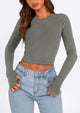 Long Sleeve Crop Tops Y2K Fashion Clothes Basic Slim Fit Blouses