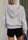 PRETTYGARDEN Women's Hooded Sweatshirts Long Sleeve Half Zip Cropped Hoodie Pullover Winter Fashion Clothes