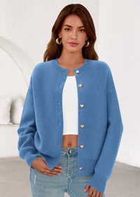 PRETTYGARDEN Cardigan Sweaters for Women Trendy Long Sleeve Open Front Button Down Jacket Fall Clothes Winter Coats