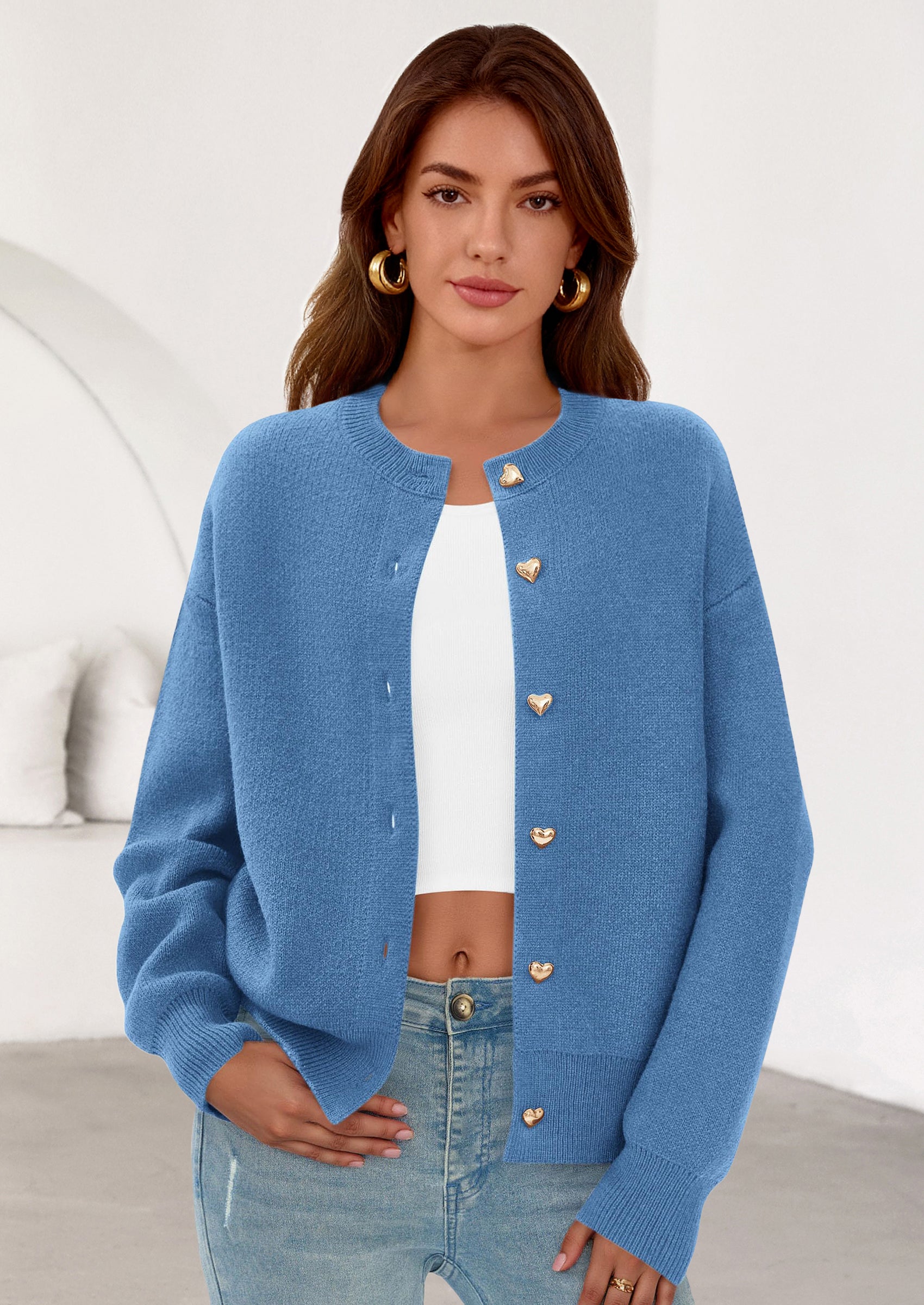 PRETTYGARDEN Cardigan Sweaters for Women Trendy Long Sleeve Open Front Button Down Jacket Fall Clothes Winter Coats