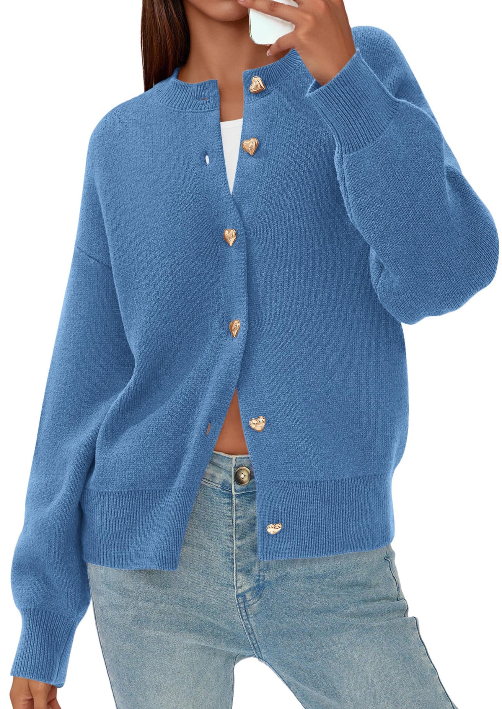 PRETTYGARDEN Cardigan Sweaters for Women Trendy Long Sleeve Open Front Button Down Jacket Fall Clothes Winter Coats