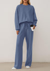 PRETTYGARDEN 2 Piece Sets For Women Fall Trendy Long Sleeve Sweatshirt Wide Leg Pants Loungewear Set Matching Sweatsuit