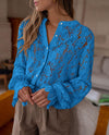 PRETTYGARDEN Women's Dressy Casual Lace Blouse Long Sleeve Button Up Shirts Tops Spring Fall Fashion Clothes