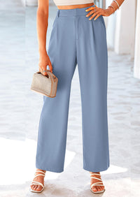 Casual Wide Leg High Elastic Waisted Long Work Pants
