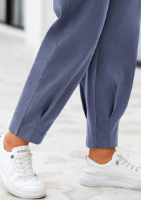 Summer High Waisted Ankle Length Trouser Slacks With Pockets