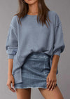 PRETTYGARDEN Oversized Sweatshirt for Women Fashion Crewneck Long Sleeve Pullover Waffle Knit Tops Fall Trendy Clothes