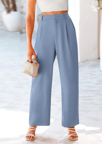Casual Wide Leg High Elastic Waisted Long Work Pants