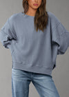 PRETTYGARDEN Oversized Sweatshirt for Women Fashion Crewneck Long Sleeve Pullover Waffle Knit Tops Fall Trendy Clothes