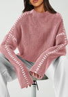 PRETTYGARDEN Women's Chunky Knit Sweaters Fall Long Sleeve Mock Neck Oversized Pullover Tops Winter Fashion Clothes