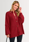 PRETTYGARDEN Women's Winter Button Down Cardigan Sweaters Mock Neck Lantern Long Sleeve Chunky Knit Jacket Trendy Outerwear