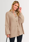 PRETTYGARDEN Women's Winter Button Down Cardigan Sweaters Mock Neck Lantern Long Sleeve Chunky Knit Jacket Trendy Outerwear