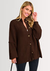 PRETTYGARDEN Women's Winter Button Down Cardigan Sweaters Mock Neck Lantern Long Sleeve Chunky Knit Jacket Trendy Outerwear