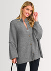 PRETTYGARDEN Women's Winter Button Down Cardigan Sweaters Mock Neck Lantern Long Sleeve Chunky Knit Jacket Trendy Outerwear
