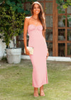 PRETTYGARDEN Women's Bodycon Long Dresses Summer Strapless Tube Twist Knot Front Ribbed Knit Maxi Cocktail Dress with Slit