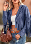 PRETTYGARDEN Women's Fringe Faux Suede Leather Jackets Fashion Tassel Motorcycle Cropped Coats