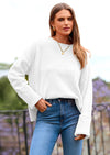 PRETTYGARDEN Women's Fall Oversized Sweaters Casual Crewneck Pullover Long Sleeve Fuzzy Chunky Knit Tops Blouse