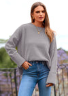 PRETTYGARDEN Women's Fall Oversized Sweaters Casual Crewneck Pullover Long Sleeve Fuzzy Chunky Knit Tops Blouse