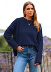 PRETTYGARDEN Women's Fall Oversized Sweaters Casual Crewneck Pullover Long Sleeve Fuzzy Chunky Knit Tops Blouse