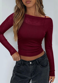 Boat Neck Long Sleeve Sheer Crop Cover Up with Spaghetti Strap Camisole 2 Piece Blouses