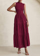 Casual Eyelet Sleeveless Maxi Dress with Pockets
