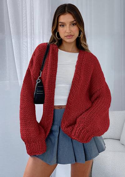 PRETTYGARDEN Cardigan Sweaters for Women Trendy Fall Fashion Long Sleeve Chunky Knit Cardigans Winter Clothing Outfits