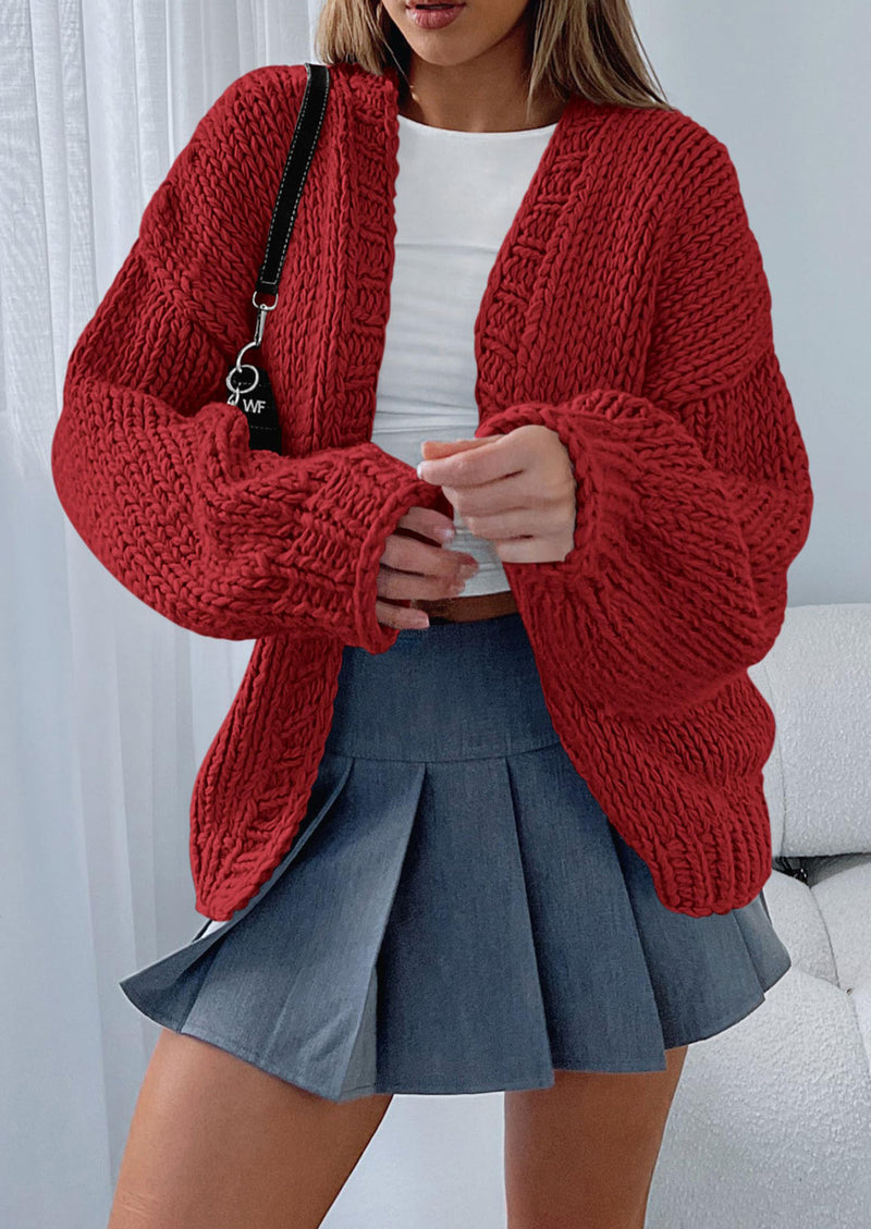 PRETTYGARDEN Cardigan Sweaters for Women Trendy Fall Fashion Long Sleeve Chunky Knit Cardigans Winter Clothing Outfits