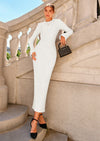 PRETTYGARDEN Sweater Dresses for Women Fall Bell Long Sleeve Crew Neck Bodycon Maxi Dress Winter Ribbed Knit Outfits
