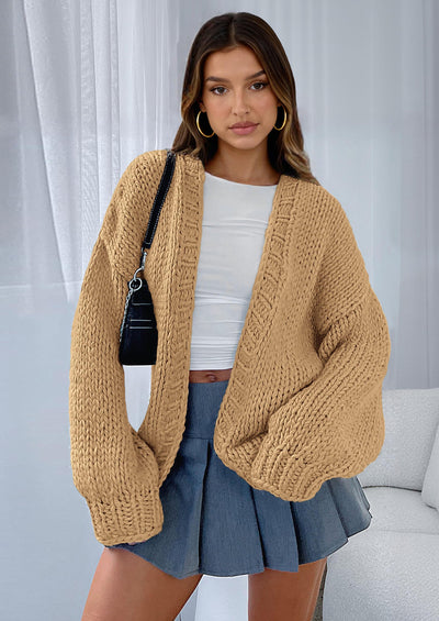 PRETTYGARDEN Cardigan Sweaters for Women Trendy Fall Fashion Long Sleeve Chunky Knit Cardigans Winter Clothing Outfits