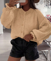 PRETTYGARDEN Womens Cropped Cardigans Trendy PRETTYGARDEN Long Sleeve Cropped Sweaters for Women Ruffle Oversized CardiganRuffle Open Front Chunky Knit Sweater Oversized Button Down Fall Clothes PRETTYGARDEN