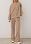 PRETTYGARDEN 2 Piece Sets For Women Fall Trendy Long Sleeve Sweatshirt Wide Leg Pants Loungewear Set Matching Sweatsuit