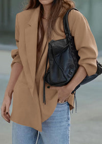 PRETTYGARDEN Fall Blazers for Women Business Casual Long Sleeve Lapel Pockets Dressy Suit Jackets Work Office Clothes