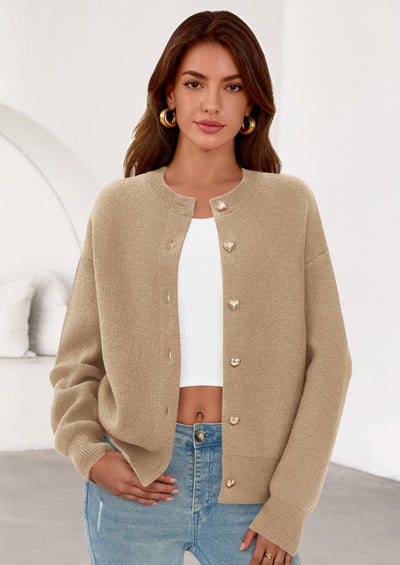 PRETTYGARDEN Cardigan Sweaters for Women Trendy Long Sleeve Open Front Button Down Jacket Fall Clothes Winter Coats