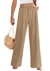 PRETTYGARDEN Women's Summer Elastic High Waisted Work Pants Straight Leg Dressy Business Casual Trousers Slacks Pockets