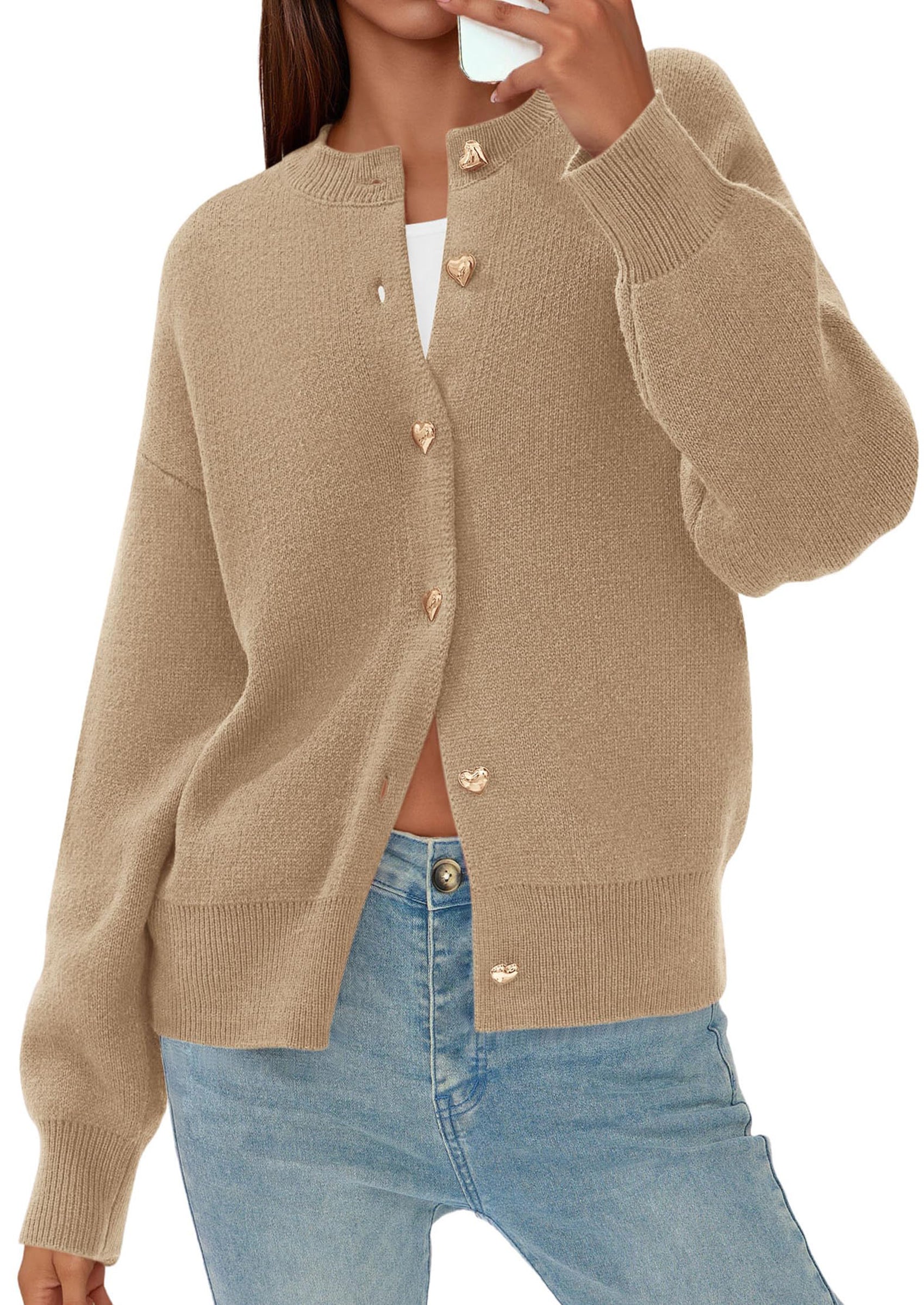 PRETTYGARDEN Cardigan Sweaters for Women Trendy Long Sleeve Open Front Button Down Jacket Fall Clothes Winter Coats