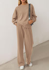 PRETTYGARDEN 2 Piece Sets For Women Fall Trendy Long Sleeve Sweatshirt Wide Leg Pants Loungewear Set Matching Sweatsuit