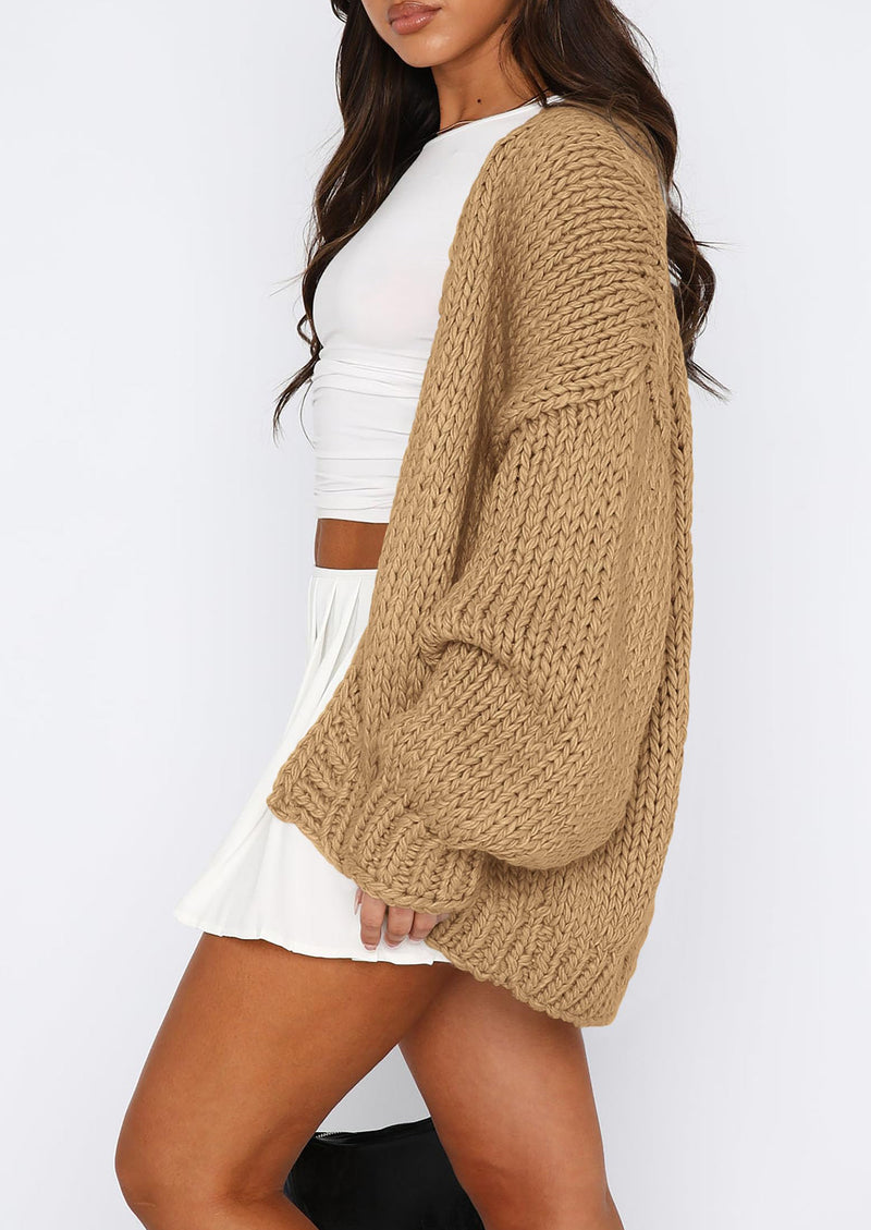 PRETTYGARDEN Cardigan Sweaters for Women Trendy Fall Fashion Long Sleeve Chunky Knit Cardigans Winter Clothing Outfits