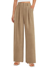 PRETTYGARDEN Women's Summer Elastic High Waisted Work Pants Straight Leg Dressy Business Casual Trousers Slacks Pockets
