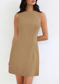 Sleeveless Boat Neck A Line Elegant Cocktail Party Mini Dresses