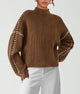 Chunky Knit  Casual Long Sleeve Mock Neck Oversized Loose Sweaters