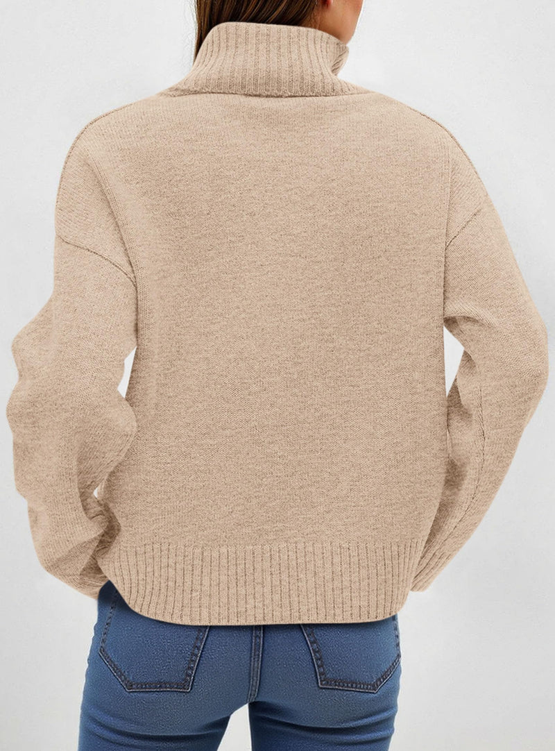 PRETTYGARDEN Womens Turtleneck Long Sleeve Sweater Fall Trendy Loose Fit Casual Tops Chunky Knit Pullover Sweaters