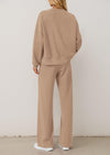 PRETTYGARDEN 2 Piece Sets For Women Fall Trendy Long Sleeve Sweatshirt Wide Leg Pants Loungewear Set Matching Sweatsuit