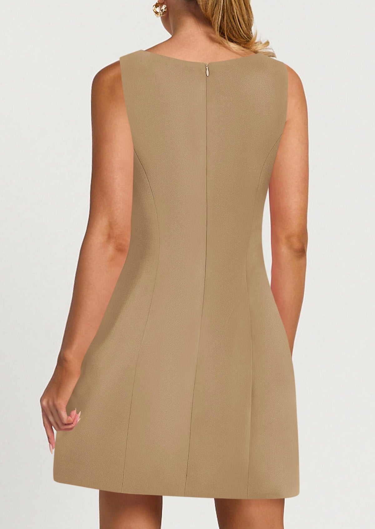 Sleeveless Boat Neck A Line Elegant Cocktail Party Mini Dresses
