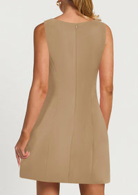 Sleeveless Boat Neck A Line Elegant Cocktail Party Mini Dresses