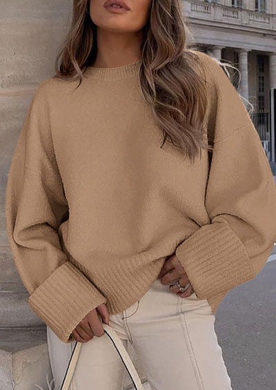 PRETTYGARDEN Women's Fall Oversized Sweaters Casual Crewneck Pullover Long Sleeve Fuzzy Chunky Knit Tops Blouse