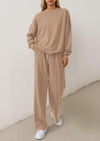 PRETTYGARDEN 2 Piece Sets For Women Fall Trendy Long Sleeve Sweatshirt Wide Leg Pants Loungewear Set Matching Sweatsuit