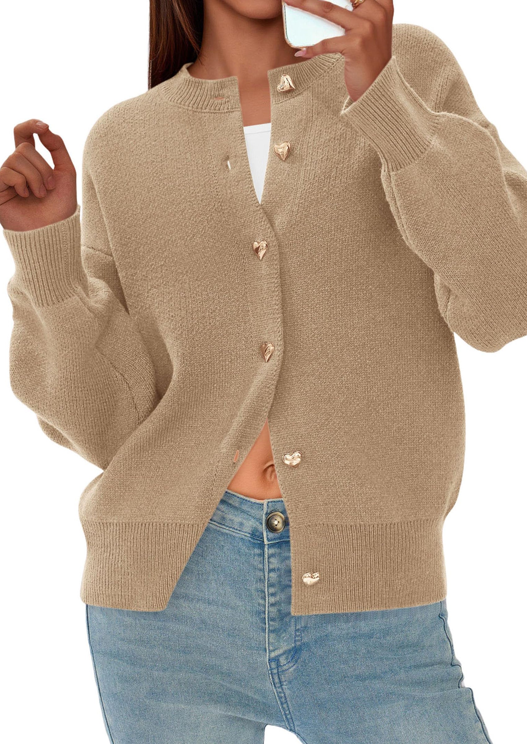 PRETTYGARDEN Cardigan Sweaters for Women Trendy Long Sleeve Open Front Button Down Jacket Fall Clothes Winter Coats