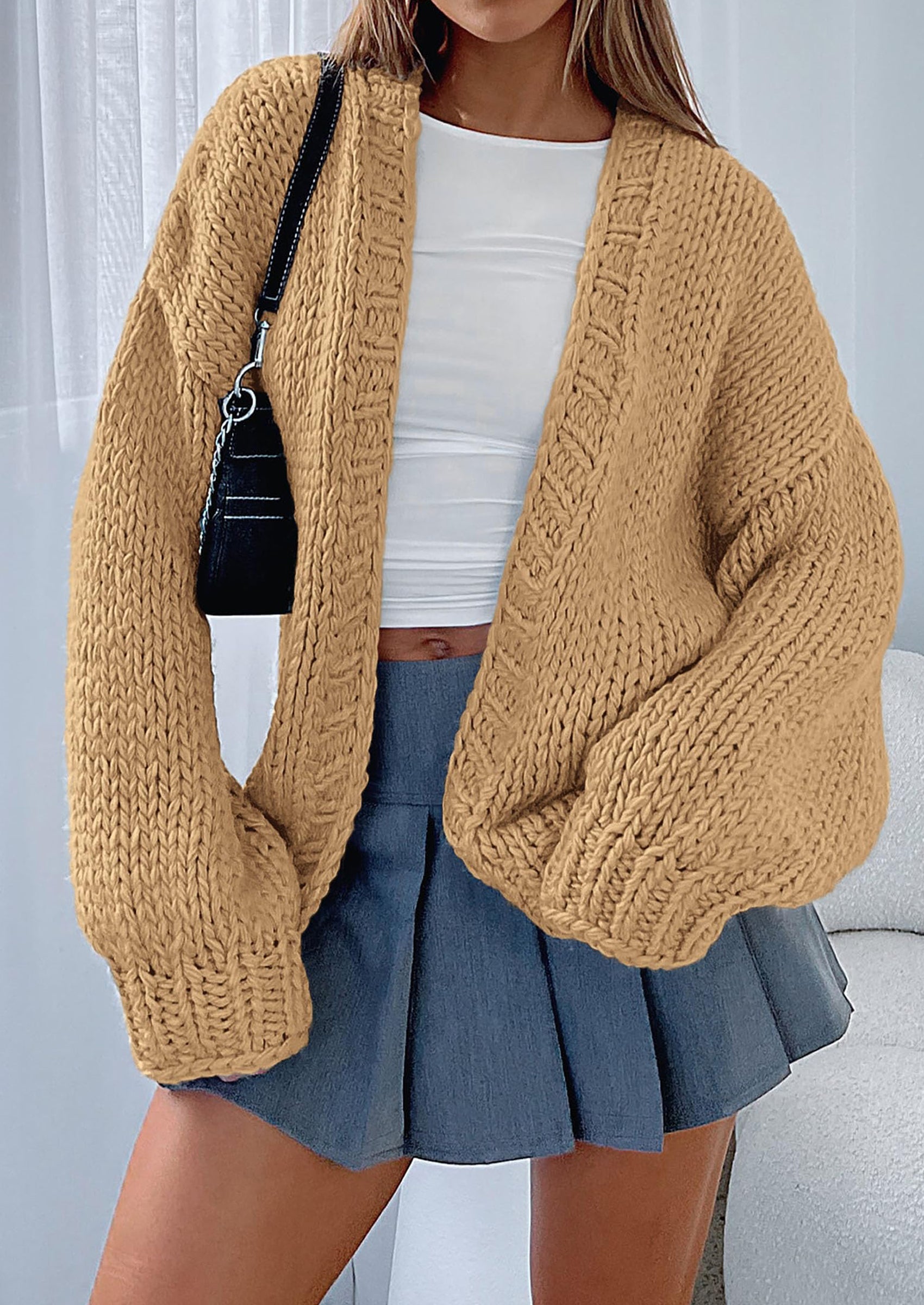 PRETTYGARDEN Cardigan Sweaters for Women Trendy Fall Fashion Long Sleeve Chunky Knit Cardigans Winter Clothing Outfits