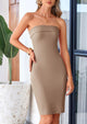 Strapless Off Shoulder Sleeveless Bodycon Ribbed Mini Dresses
