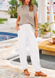 Knit Pullover Tops And High Waisted Pants Two Piece Sets