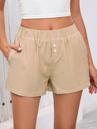Elastic waist Y2k vacation beach bottom striped casual shorts